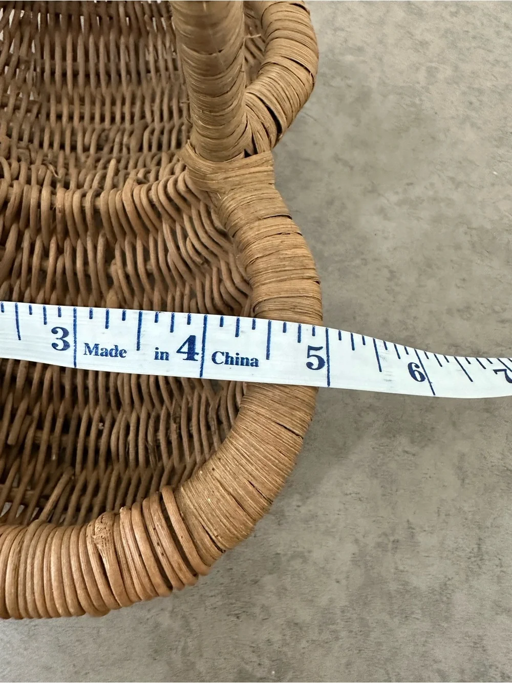 Vintage Woven Grape Egg Gathering Double-Compartment Basket Handle Natural Brown